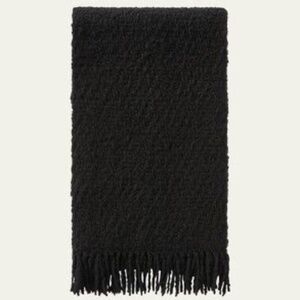 Loro Piana Black Cashmere Fringe Maidar Scarf